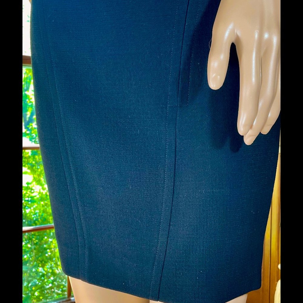 ▪️VTG▪️LAGERFELD▪️1990's Black Textured Asymmetric Seam Wool Mini Skirt - Picture 3 of 6